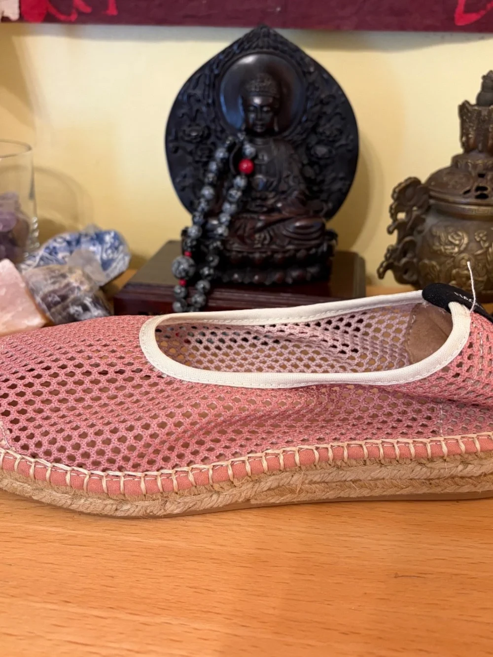 NWOT Naguisa Women 38 US 8 Mesh Espadrille Flat Free People Dusty Rose Cottage